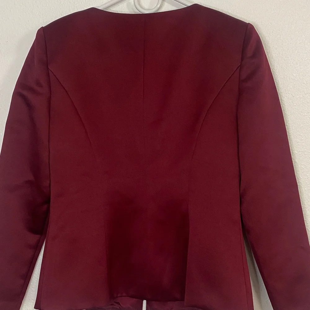 Alex Evenings Women's Deep Red Blazer Size 4 - Picture 4 of 12